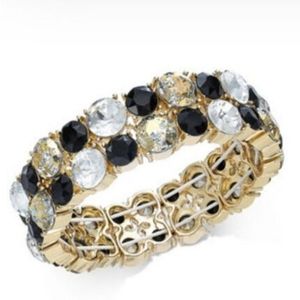 International Concepts Gold-Tone Multi-Stone Stretch Bracelet